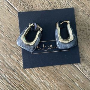 Black translucent jelly earrings